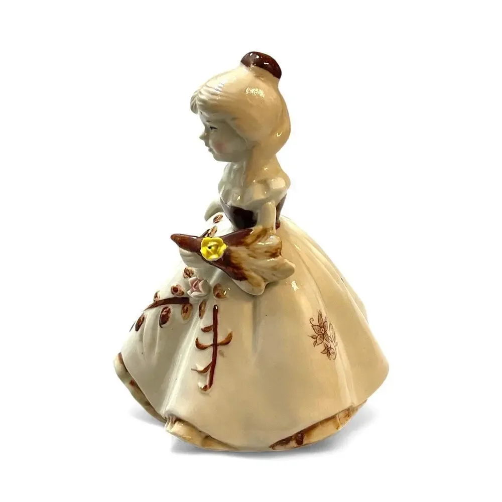 Vintage Porcelain Girl Figurine w/ Basket – Cottagecore Decor